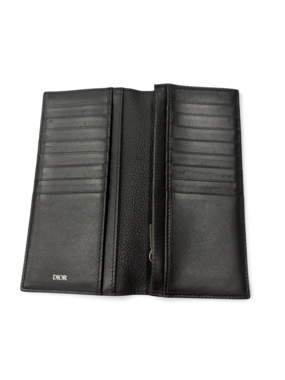 Dior Homme Leather CD Logo Wallet Bifold Black